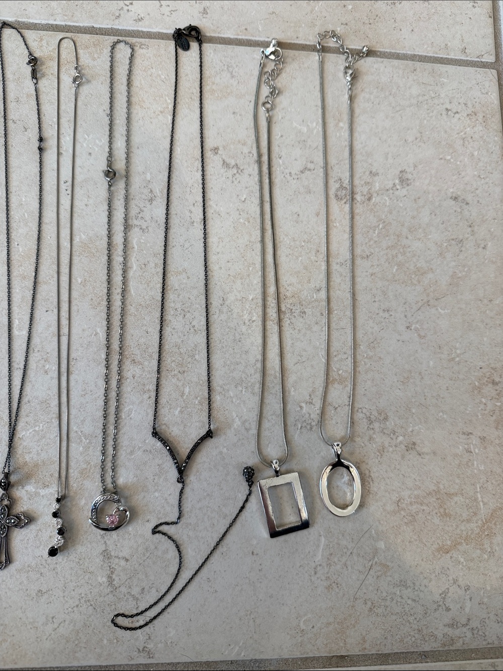 Mixed Metal Women's Necklace Collection - Silver & Gold Tones - Picture 4 of 4